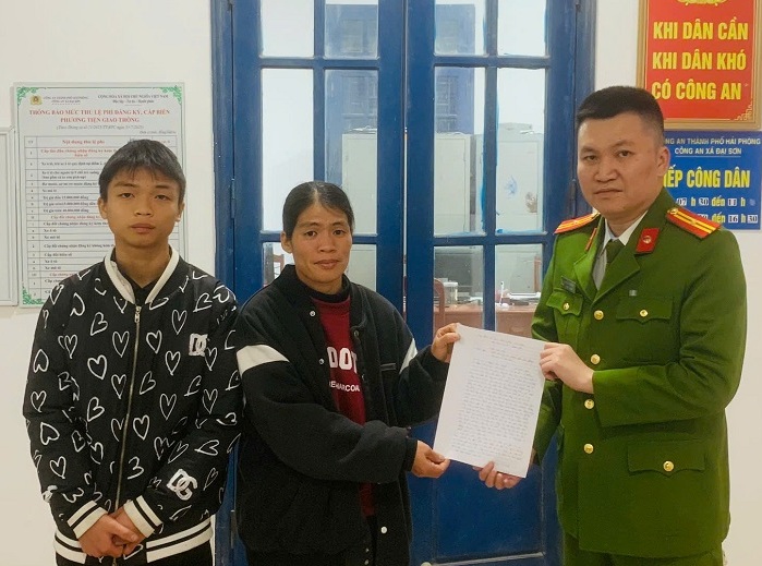 Nhân dân gửi Thư cảm ơn Công an xã Đại Sơn nhanh chóng tìm thấy trẻ vị thành niên bỏ nhà ra đi